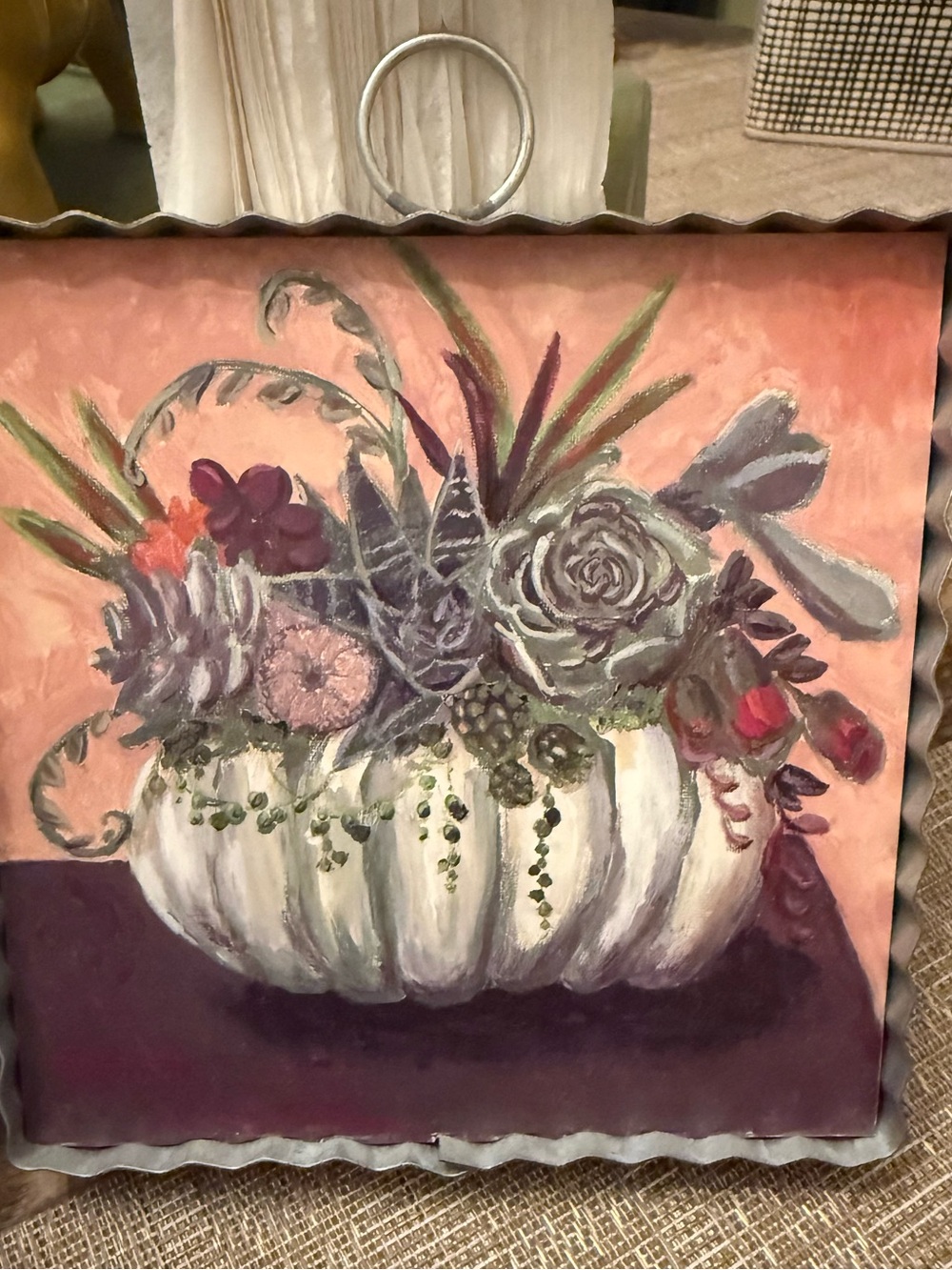 Round Top Collection mini art Pumpkin